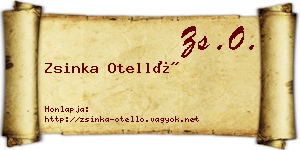 Zsinka Otelló névjegykártya